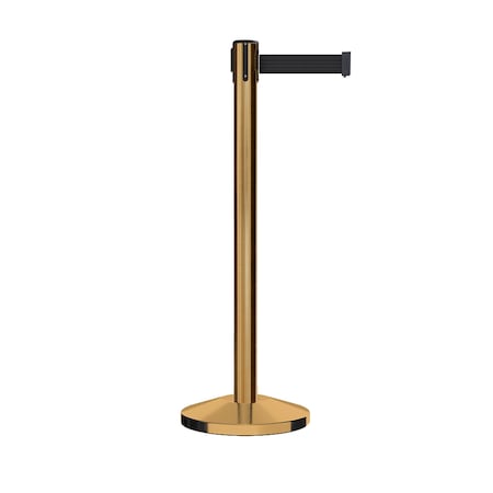 Stanchion Belt Barrier Sat.Brass Post 9ft. Black Belt